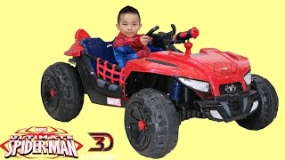 Ultimate Spiderman Battery Powered RideOn Car Dune Buggy Park Playtime Ckn [upl. by Akinwahs383]