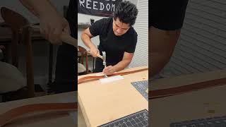 Making a leather belt leatheraccessories mensbelt handmade madeinusa [upl. by Colwen888]