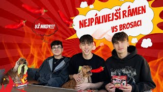 Nejpálivější nudle na světě VS Brosaci  Fíla zvracel Fire noodles challenge [upl. by Miza823]