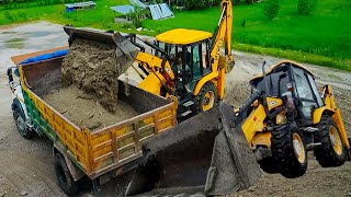 JCB 3dx Roada Ballast Loading on Truck [upl. by Ybbor641]