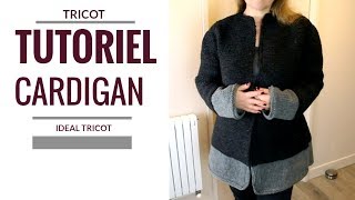 Tricot Facile  Tuto Cardigan 10 ans  Debutant  Easy Knitting  Beginner [upl. by Mayfield]