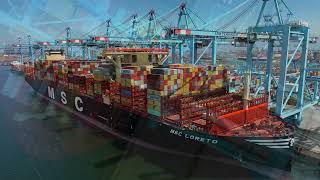 APM Terminals Maasvlakte II welcomes one of worlds largest container ships [upl. by Oicnerual]