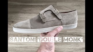 Santoni Double Monk  UNBOXING amp ON FEET  luxury shoes  brandnew 2017  HD [upl. by Nnaillij588]