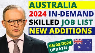 Australia Visa for InDemand Jobs in 2024  Australia Skilled Occupation List [upl. by Aisitel]