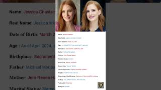 Jessica Chastain Compelling Actress Biography shorts [upl. by Mohr]