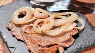 Filetes de res encebollados  Beef Fillets with Onions [upl. by Akenihs736]