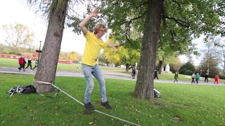 SlacklineTutorial Standing and Walking [upl. by Ainirtak]