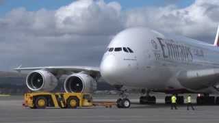 Emirates Airbus A380 at Glasgow Airport April 10th 2014 [upl. by Ruthven]