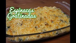 ESPINACAS GRATINADAS  RECETA FÁCIL Y RÁPIDA [upl. by Cowen549]