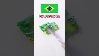 Palette Knife Paint Mixing Inspired by Brazil Flag  ASMR Art short paintmixing colormixing [upl. by Pulsifer]