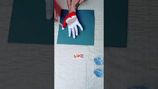 Satisfying Palm Painting Art  Christmas painting craft  shorts [upl. by Ehud]