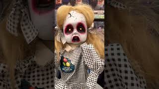 Victorian Creepy Halloween Animatronic Doll in BIGLOTS enough to scare the pants off you 🎃 [upl. by Ylimme]