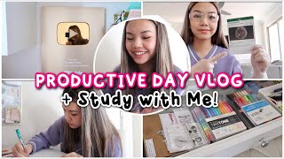 PRODUCTIVE DAY VLOG  STUDY WITH ME 📚✨ [upl. by Aindrea]