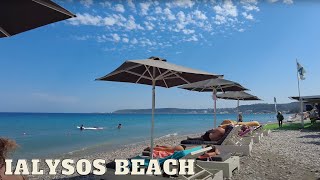 Ialysos beach  Rhodes Greece  beach walk 4k Ultra HD 60fps [upl. by Ehttam]