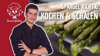 Grünen Spargel richtig schälen zubereiten amp Grüner Spargel kochen [upl. by Borg185]