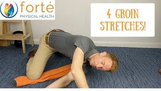 4 Groin Stretches to Help Groin Strains and Hip Flexibilty [upl. by Loree571]