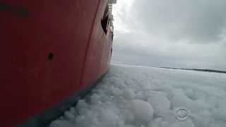 2014 Coast Guard Mackinaw Ice Breaking CBS Evening News [upl. by Senskell833]