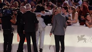 Timothee Chalamet comforts a crying fan at The King red carpet in Venice [upl. by Slocum759]