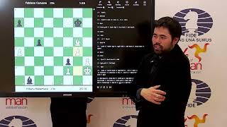 Hikaru Nakamura beats Fabiano Caruana and analyses his game live in the studio  FIDE Grand Swiss [upl. by Dympha]