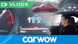 Alfa Romeo Giulia Quadrifoglio top speed test  MatVlogs [upl. by Hgalehs]