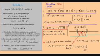 Model oficial de Bacalaureat 2020 la MAtematica Stiinte ale naturii [upl. by Arod]