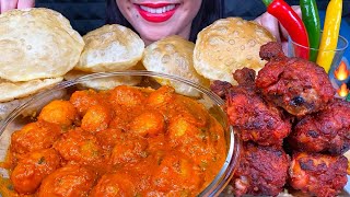 ASMR DUM ALOO PURI TANDOORI CHICKEN CHILI MUKBANG MASSIVE Eating Sounds [upl. by Ecnerwal707]