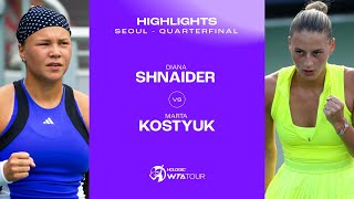 Diana Shnaider vs Marta Kostyuk  2024 Seoul Quarterfinal  WTA Match Highlights [upl. by Banks864]