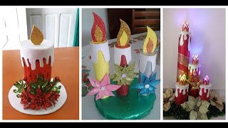 ¡PASO A PASO Como Crear Velas Navideñas Con Goma Eva o Foami [upl. by Lalage]