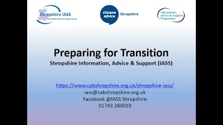 Shropshire IASS  Preparing for Transition [upl. by Lindeberg]