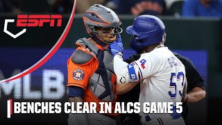 Benches clear in Game 5 with multiple ejections after Adolis Garcia is hit by a pitch  MLB on ESPN [upl. by Belloir]