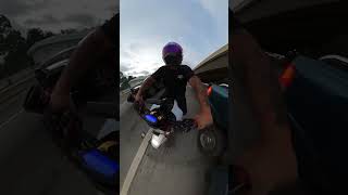 Lane splitting on a 300cc swapped Grom honda stayriding grom motorcycle motorbike bikelife [upl. by Koblas]