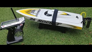 RC Speedboat Joysway Rocket V2 3S Upgraded 3500kv Motor 60A ESC Ripping on the River [upl. by Fineberg]