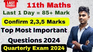 11th maths quarterly important questions 2024  235 Marks  1 day  80 Mark  Important Questions [upl. by Aelak273]