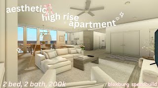 ♡ aesthetic high rise apartment  200k no large plot  bloxburg speedbuild ♡ [upl. by Mariel]