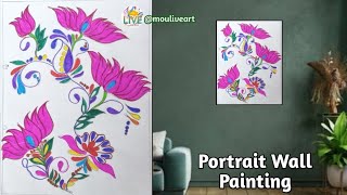 Make a Wonderful Portrait Wall Painting  drawing art wallpainting livepainting livedrawing [upl. by Fredelia725]