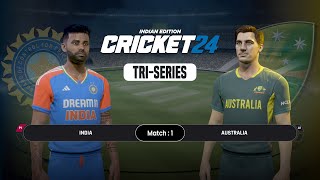 Ind vs Aus  Tri Series  India  Australia amp Pakistan T20 In Cricket 24 Live Stream  KD GAMING [upl. by Nylodnewg442]