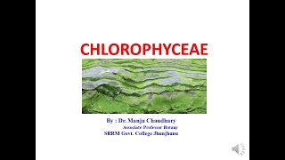 Chlorophyceae By Dr Manju Chaudhary  B Sc Pt 1 [upl. by Conrade]