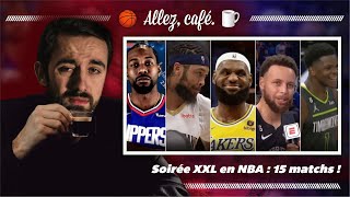 Preview  la dernière soirée de saison régulière NBA avec 15 matchs   Allez café [upl. by Amiarom424]