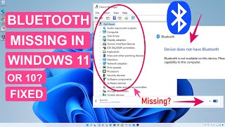 Fix Bluetooth Not Showing In Device Manager On Windows 11 amp 10  Get Missing BT [upl. by Humfrid]