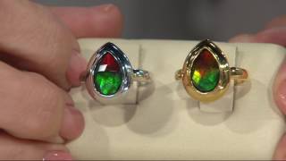 Pear Shaped Ammolite Triplet Sterling Ring on QVC [upl. by Orose144]