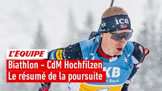 Biathlon 2022  Johannes Boe récidive avec la victoire en poursuite Émilien Jacquelin sur le podium [upl. by Polinski]