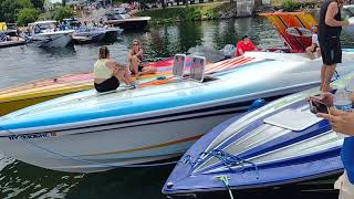 1000 Islands Poker Run boats at the 1000 Islands Harbor Hotel in Clayton NY July 14 2023 [upl. by Dulciana]