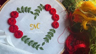 Red heart Embroidery with letter “M” [upl. by Yeldua]