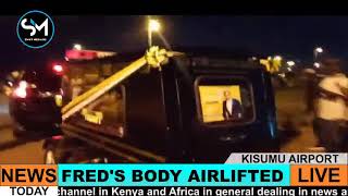 FRED OMONDIS BODY LANDS IN KISUMU AIRPORT AHEAD OF HIS BURIAL  ERIC OMONDIFAMILY RECEIVES [upl. by Adnawal]