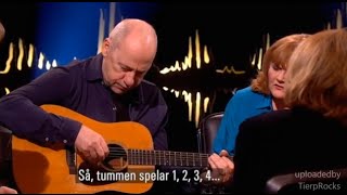 Mark Knopfler  Shows how to play guitar finger picking style Skavlan 2015 [upl. by Laamak]