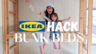 IKEA HACK Builtin Bunk Beds  SPACEOUS Pull Out King Bed [upl. by Ailyn]