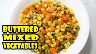 BUTTERED MIXED VEGETABLES RECIPE  How To Cook Buttered Mixed Vegetables [upl. by Mungovan]