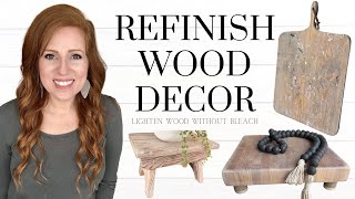 REFINISH WOOD HOME DECORRemove Orange Stain amp Lighten Wood WITHOUT Bleach homedecor diy decor [upl. by Anelis146]