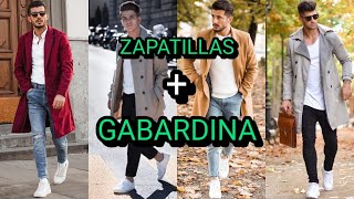 50 OUTFITS con GABARDINA  ZAPATILLAS para hombre ocasiones casuales Semi formales etc… [upl. by Pirozzo]