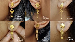 Simple earring Designs Daily Wear Gold earrings With Light Weight  Apsara Fashions [upl. by Ballou]